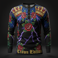 TITAN Crown Edition Tattoo Art Men's Lounge Thermal Henley - bold colorful tattoo artwork on matte black waffle knit