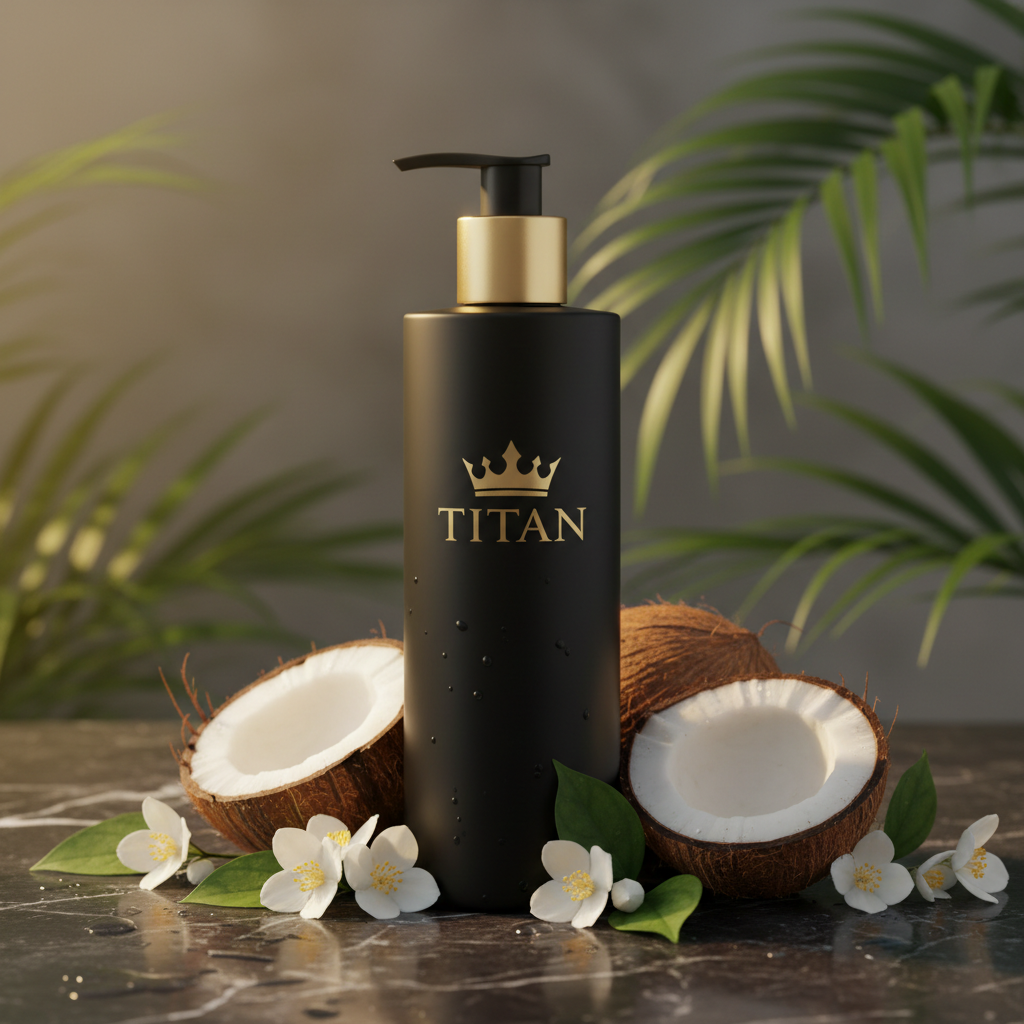 TITAN HER Body Wash Jasmine & Coconut luxury black bottle with gold crown