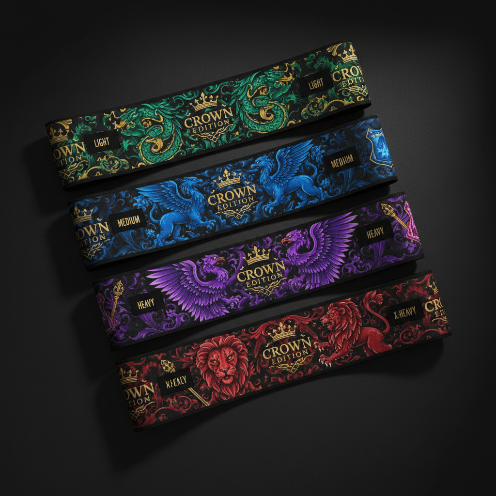 TITAN Crown Edition Fabric Glute Resistance Band Set — Crown Edition matte black and gold