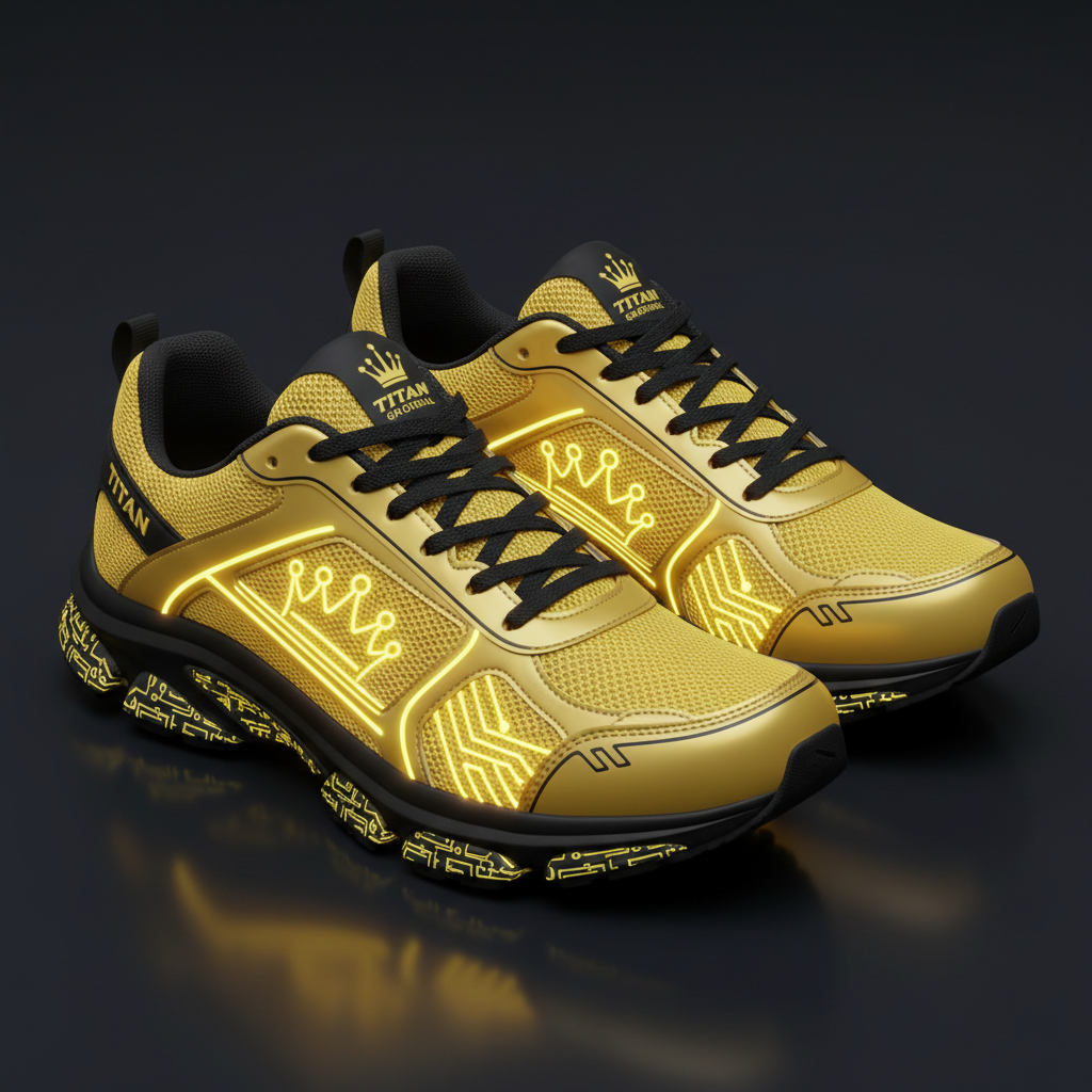 TITAN Women's Cyber Gold Crown Running Shoes