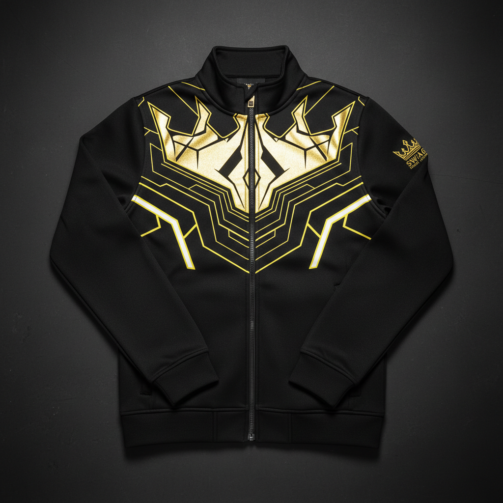 TITAN Men's Cyber Gold Crown Tech Fleece Jacket — Future King SWAG Edition