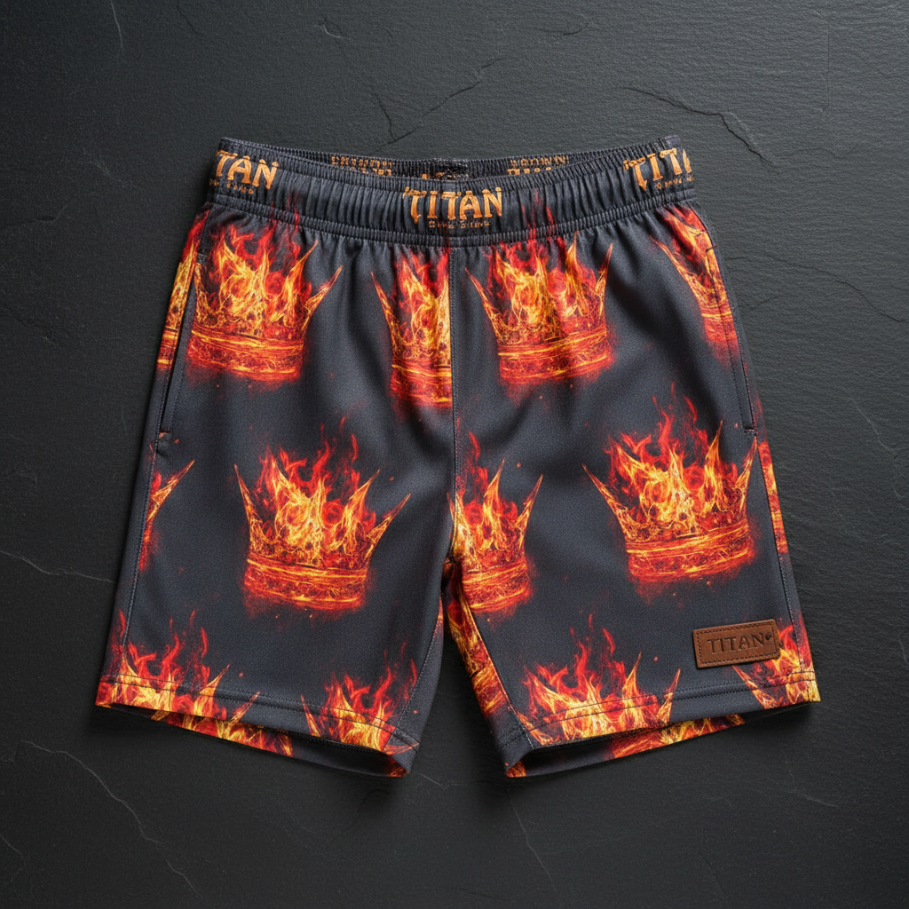 TITAN Kids Lava King Crown Shorts — Fire Royals SWAG Edition