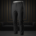 TITAN Golf Pants Crown Edition matte black gold crown logo hip ghost mannequin tailored athletic fit