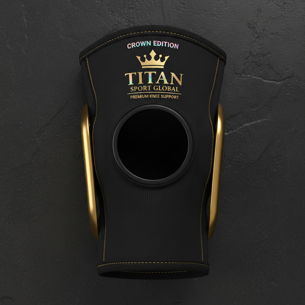 TITAN Crown Edition Cricket Knee Support Brace Matte Black Gold