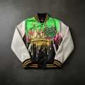 TITAN Women's Neon Drip Crown Varsity Jacket — Electric Queen SWAG Edition