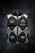 TITAN Kids Diamond Crown Puffer Vest flat lay Iced Royals SWAG Edition