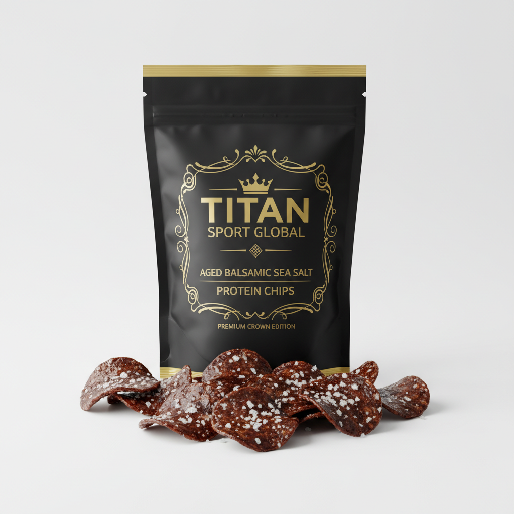 Crown Edition Aged Balsamic Sea Salt Protein Chips — matte black Crown Edition pouch
