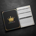 TITAN Crown Edition Baseball Scorebook Matte Black Gold