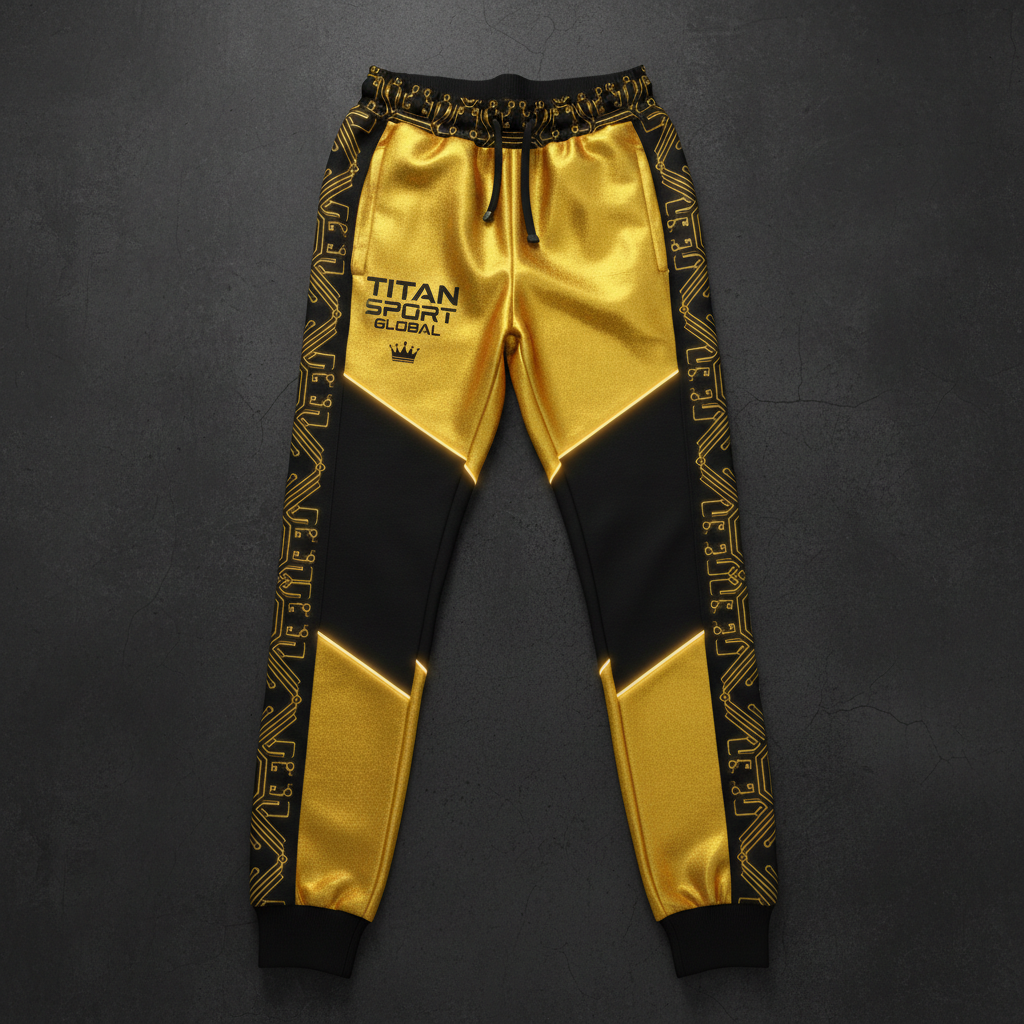 TITAN Women's Cyber Gold Crown Joggers flat lay