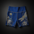 TITAN Women's High-Waist Slimming Shorts Cobalt Blue Dragonfly Crown Edition flat lay