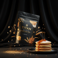 TITAN Organic High-Protein Pancake Mix Original — ultra-premium luxury editorial product shot