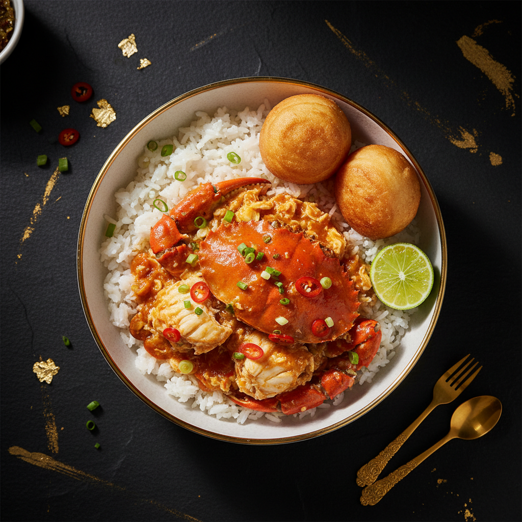 TITAN Singaporean Chili Crab Rice Seafood Lunch Bowl