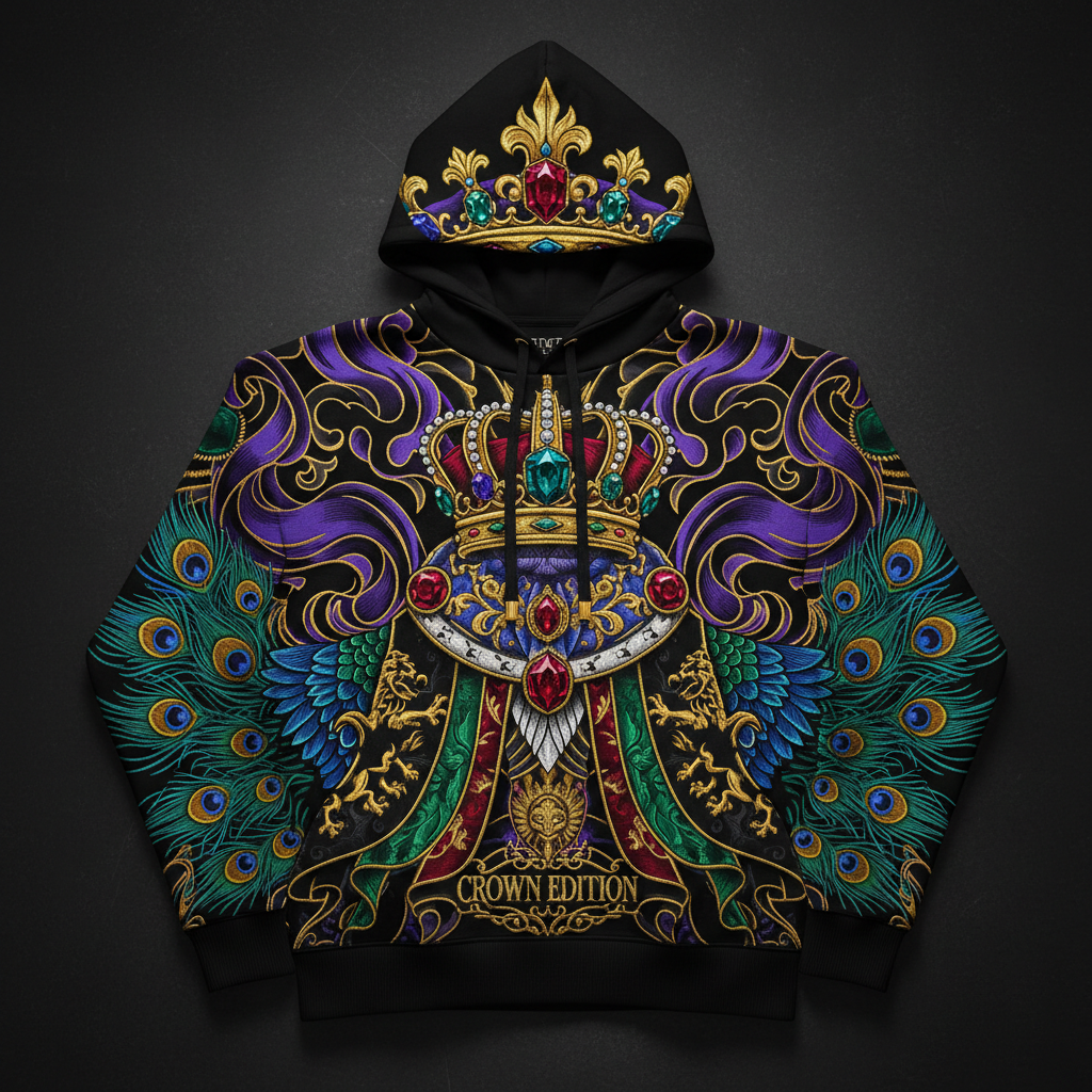 Clothed In Majesty Women's Hoodie — TITAN Crown Edition tattoo artwork