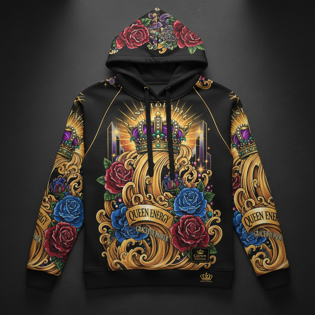Unstoppable Grace Women's Hoodie — TITAN Crown Edition tattoo artwork