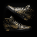 TITAN Streetwear Sneaker — Geometric Crown Tattoo Gold on Black Edition