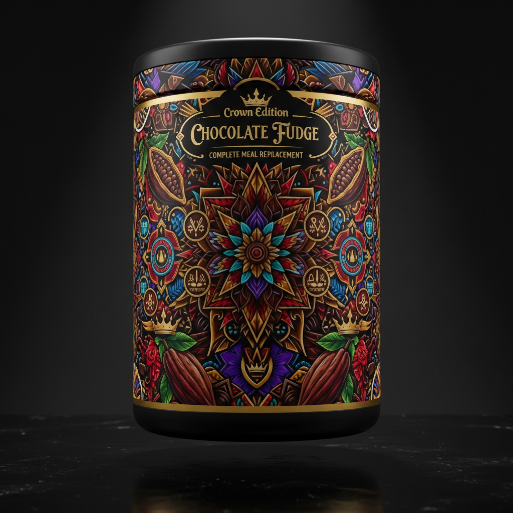 TITAN Meal Replacement Shake Chocolate Fudge — Crown Edition bold tattoo-style artwork