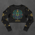 TITAN Women's Neon Serpent Goddess Mandala Long Sleeve Crop — Medusa Bloom Edition