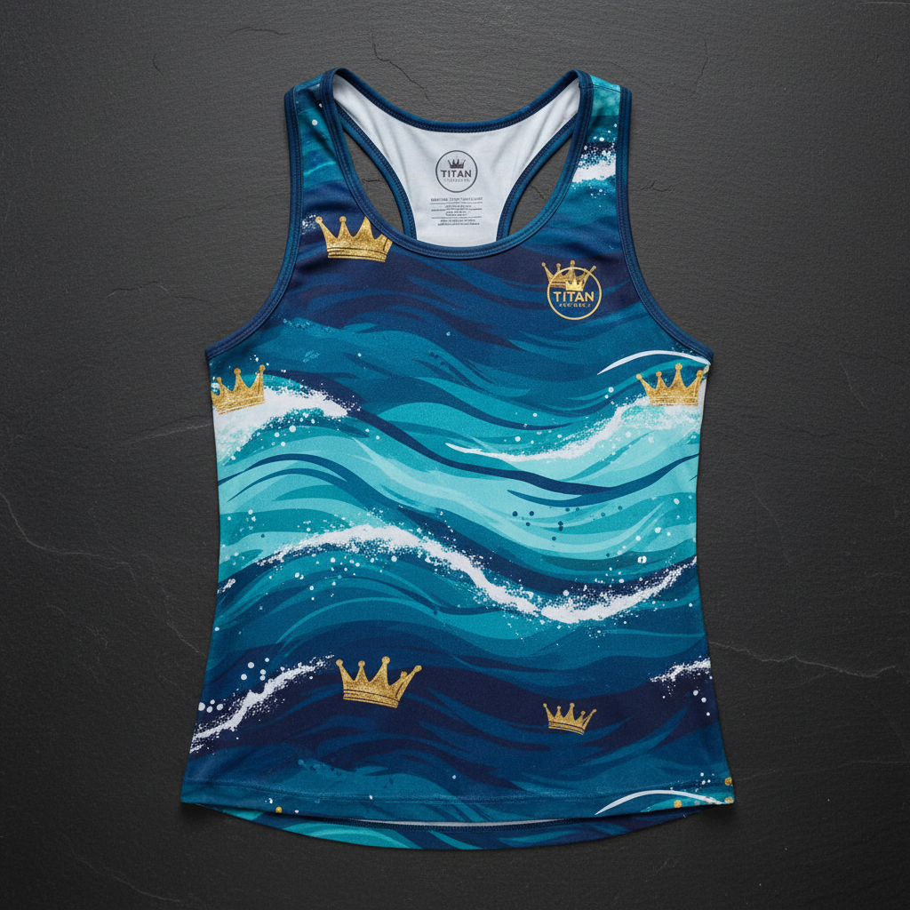 TITAN Women's Ocean Wave Crown Tank Top flat lay