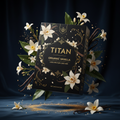 TITAN Organic High-Protein Cake Mix Vanilla — ultra-premium luxury editorial product shot
