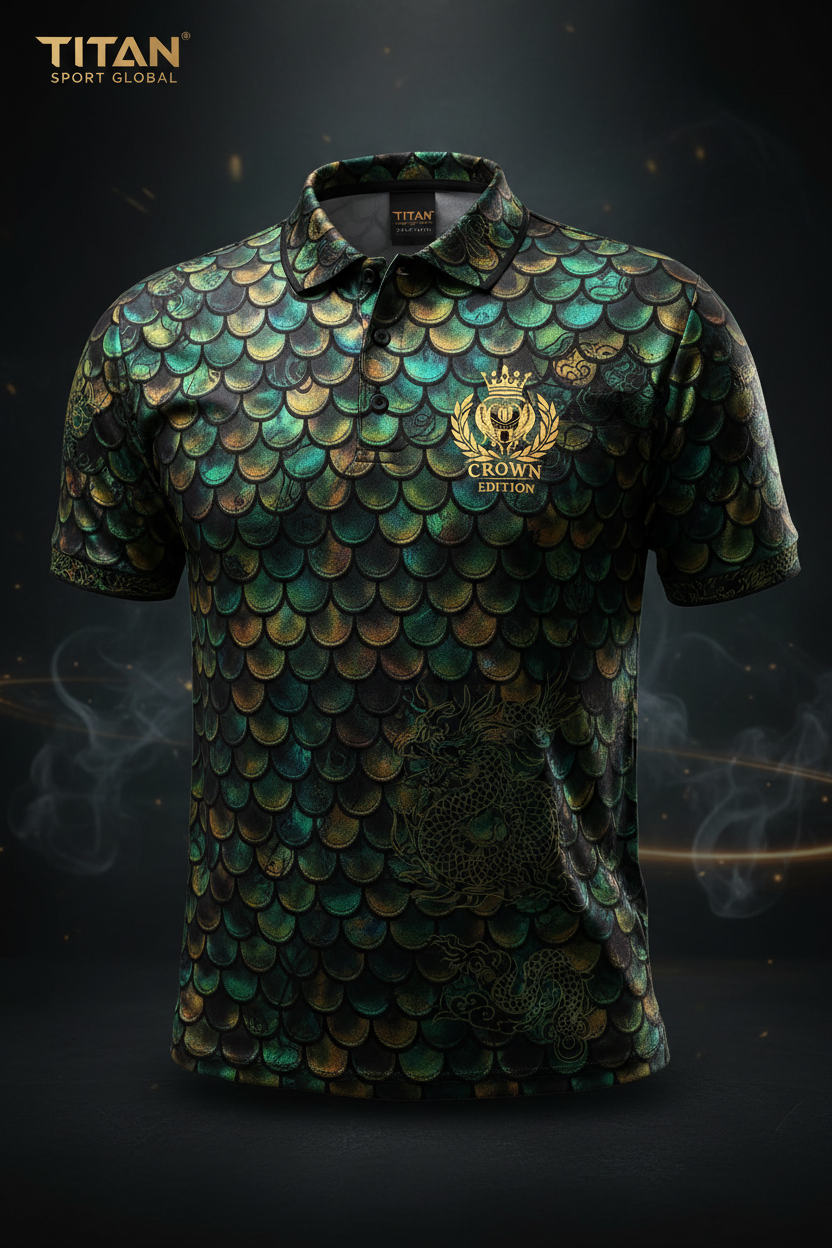 TITAN Men's Dragon Scale Sport Polo Dynasty Edition