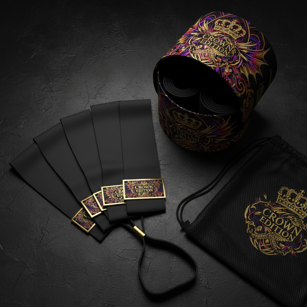 TITAN Crown Edition Dragon Resistance Bands Set — Matte Black & Gold