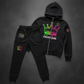 TITAN Women's Neon Drip Crown Tracksuit matching set flat lay