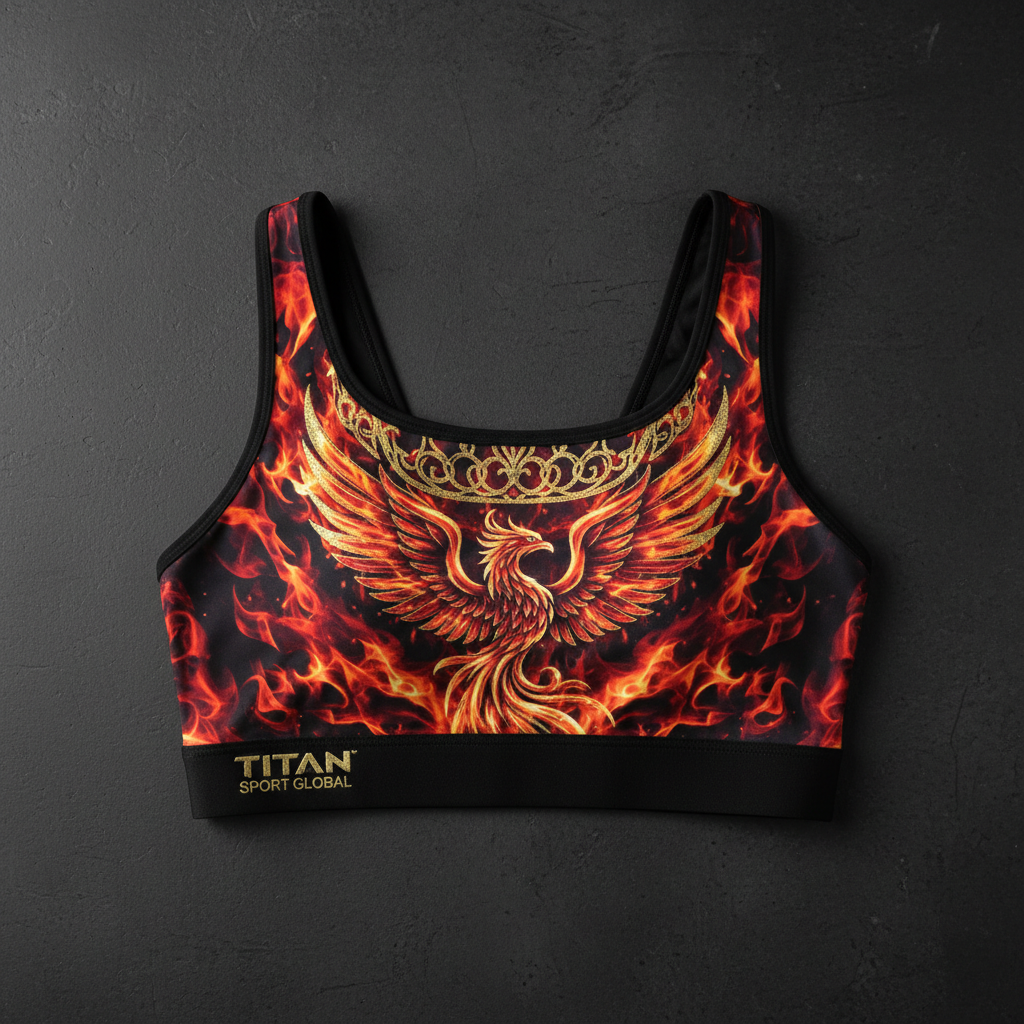 TITAN Women's Phoenix Crown Sports Bra flat lay