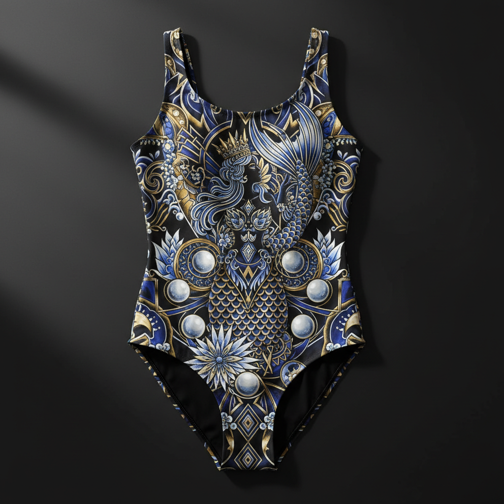 TITAN Women's One-Piece Swimsuit Mermaid Queen Crown Edition