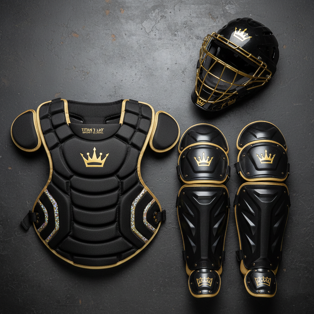 TITAN Crown Edition Catcher's Gear Set Matte Black Gold