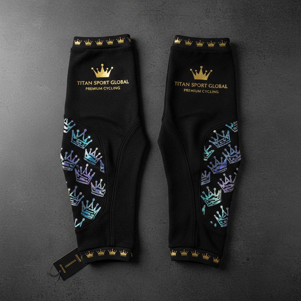 TITAN Crown Edition Cycling Leg Warmers Matte Black Gold