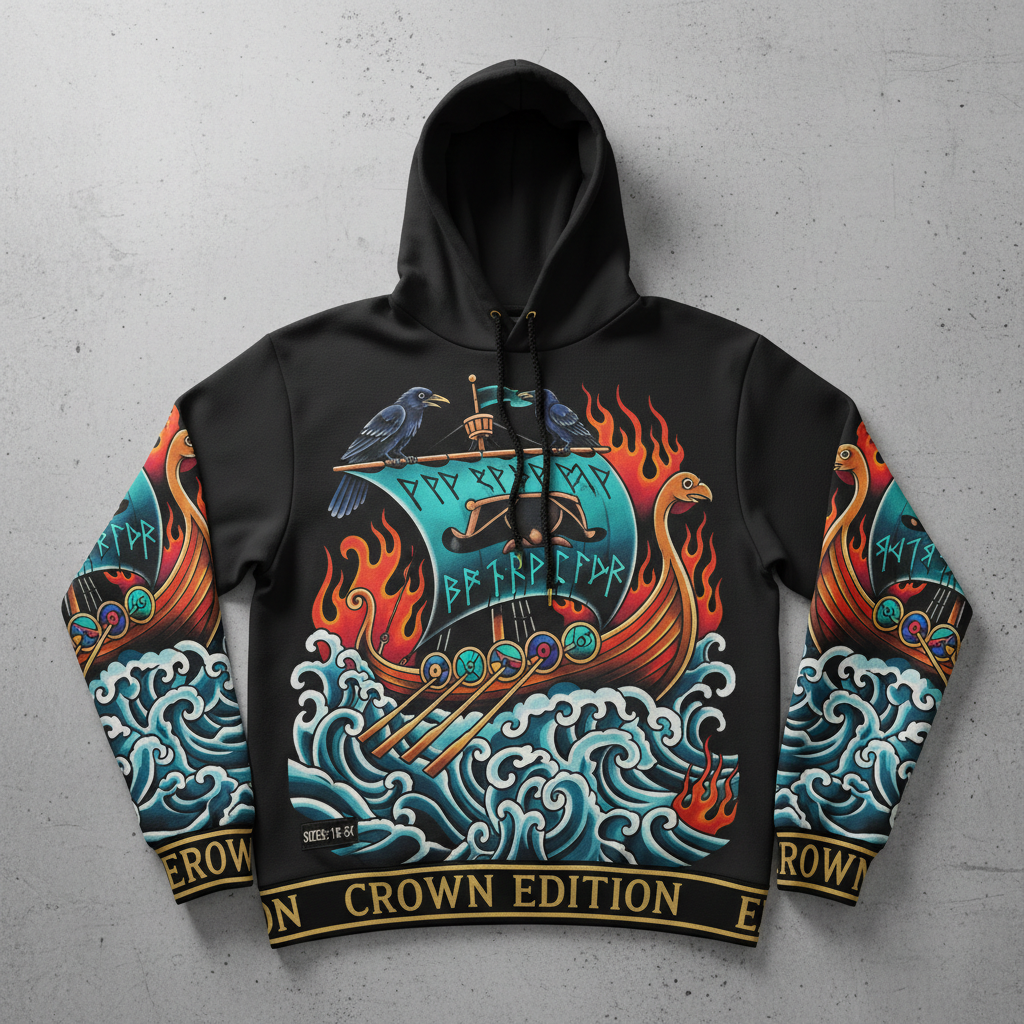 TITAN Plus Men's Viking Longship Hoodie — Inclusive Crown Edition