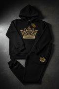 TITAN Crown Jogger Set in Midnight Black with gold Crown embroidery