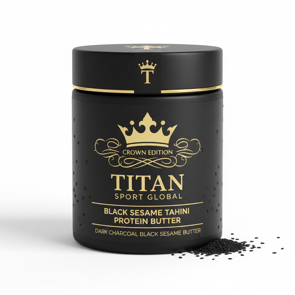 Crown Edition Black Sesame Tahini Protein Butter — matte black Crown Edition jar