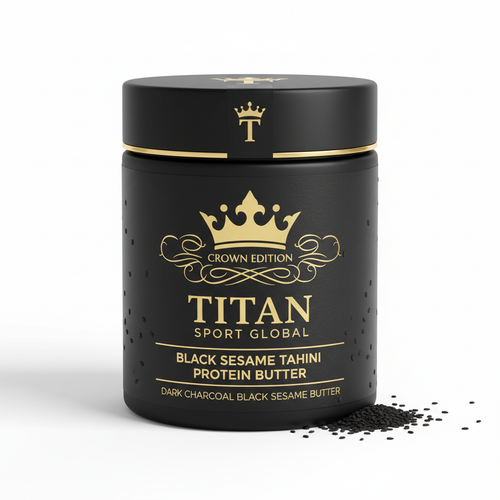 Crown Edition Black Sesame Tahini Protein Butter — matte black Crown Edition jar