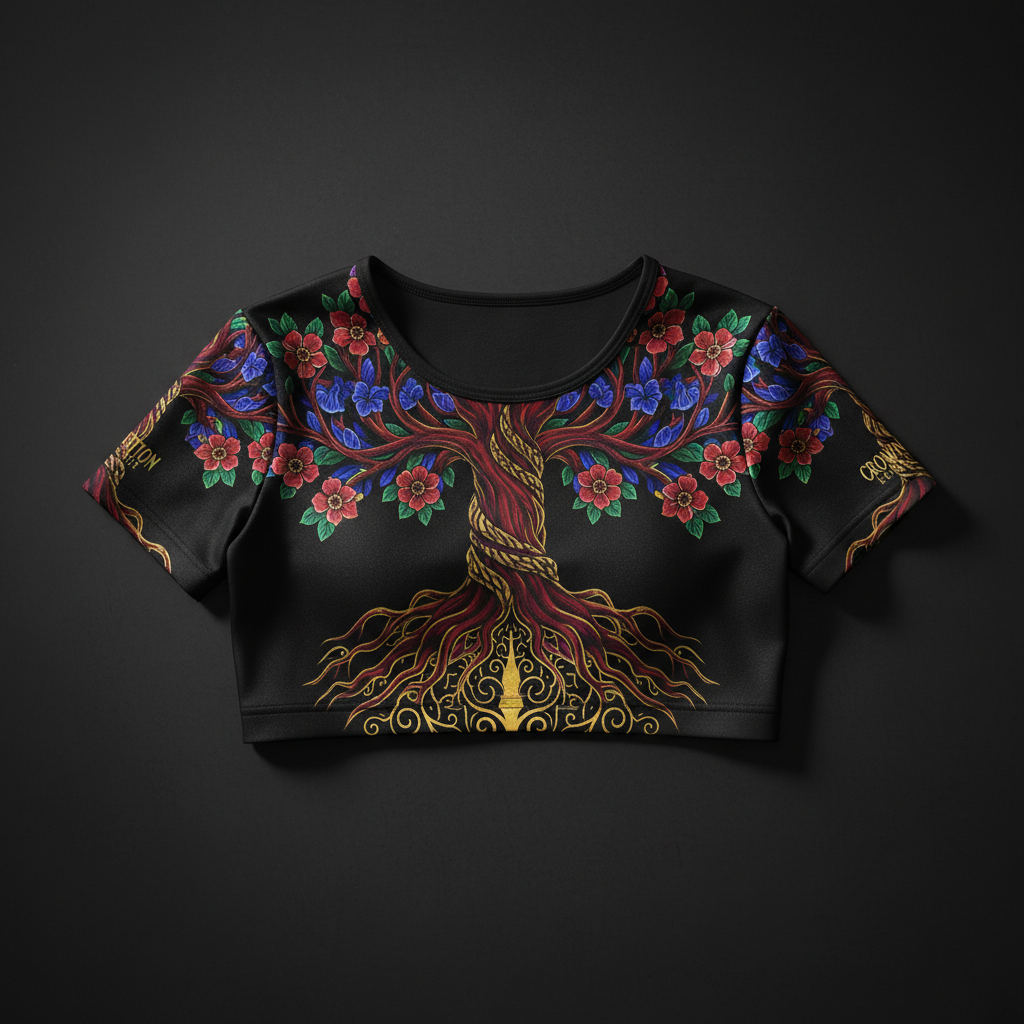 Deeply Rooted Women's Crop Top — TITAN Crown Edition tattoo artwork