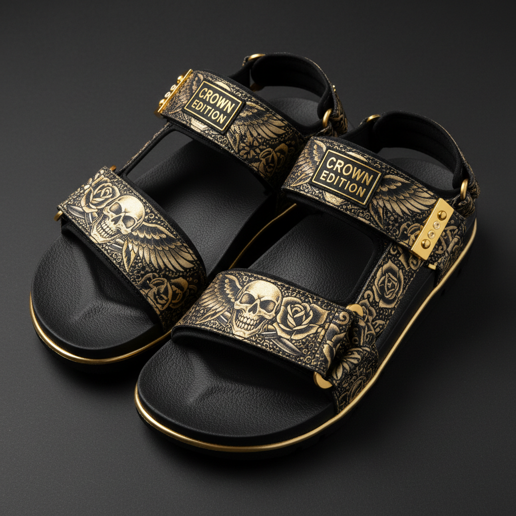 TITAN Rose Skull Sport Sandal tattoo art Crown Edition