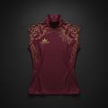 TITAN Women's Thermal Slimming Turtleneck Base Layer Burgundy Rose Crown Edition flat lay