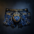 TITAN Men's Boxer Briefs Crown Edition Cobalt Blue Gold
