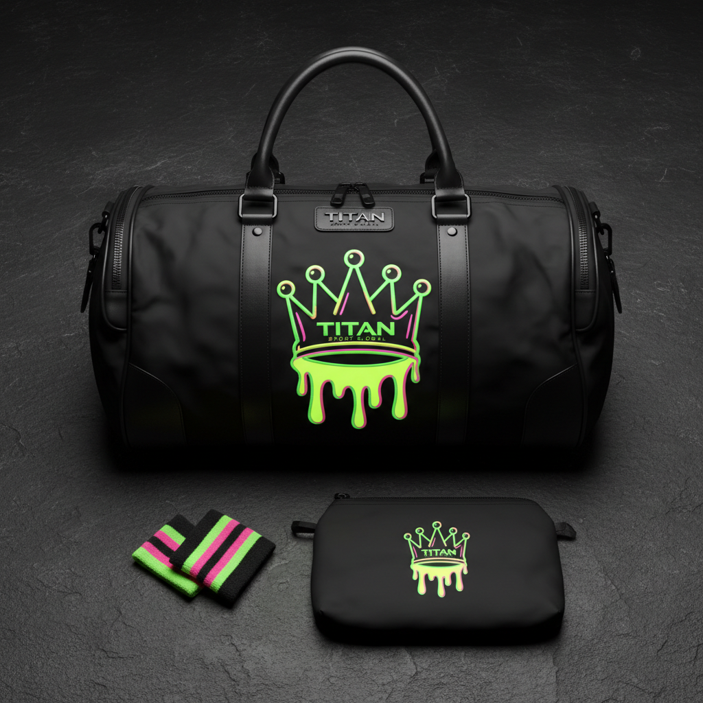 TITAN Neon Drip Crown Luxury Gym Duffle Bag
