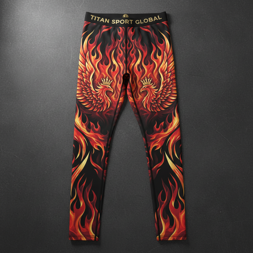 TITAN Men's Phoenix Crown Compression Tights flat lay