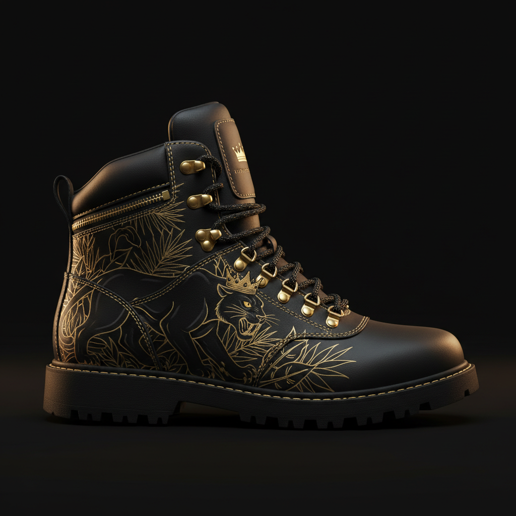 TITAN Hiking Boot — Panther Tattoo Crown Edition