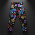 TITAN Crown Edition Tattoo Art Men's Lounge Sweatpants - bold colorful tattoo artwork on matte black fleece