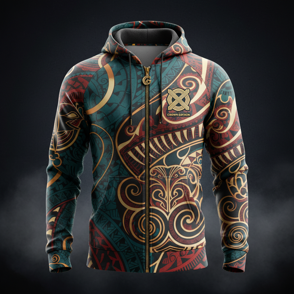 TITAN Māori Tā Moko Zip-Up Hoodie — Tangata Whenua Edition