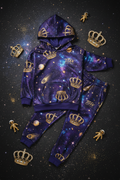 TITAN Kids Galaxy Crown Jogger Set flat lay Cosmic Royals SWAG Edition