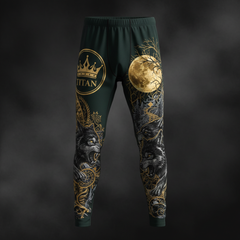 TITAN Men's Compression Slimming Long Johns — Black Wolf Pack Crown Edition