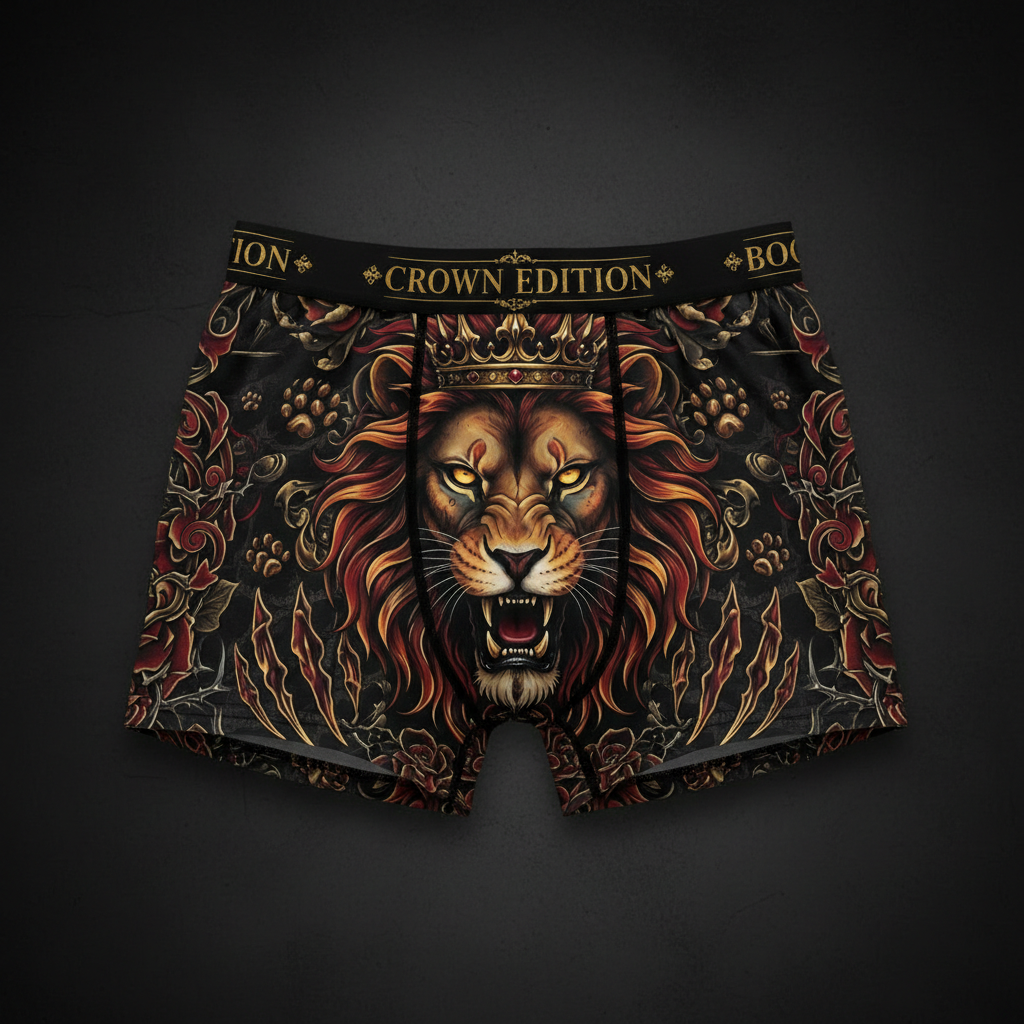 TITAN Women's Cozy Boxer Shorts Lioness Queen Crown Edition