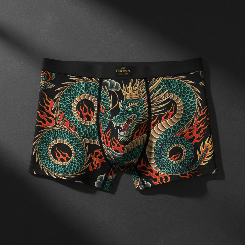 TITAN Men's Boxer Briefs Serpent King Crown Edition