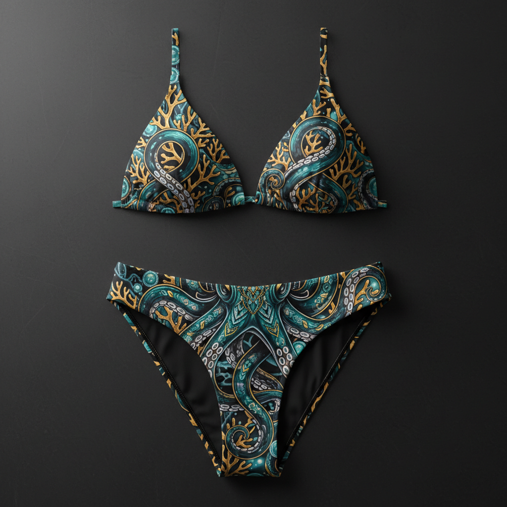 TITAN Women's Bikini Set Octopus Queen Crown Edition