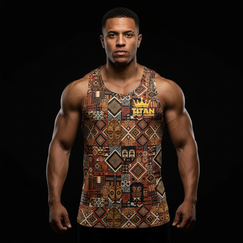 TITAN Congolese Kuba Kingdom Muscle Tank Crown Edition