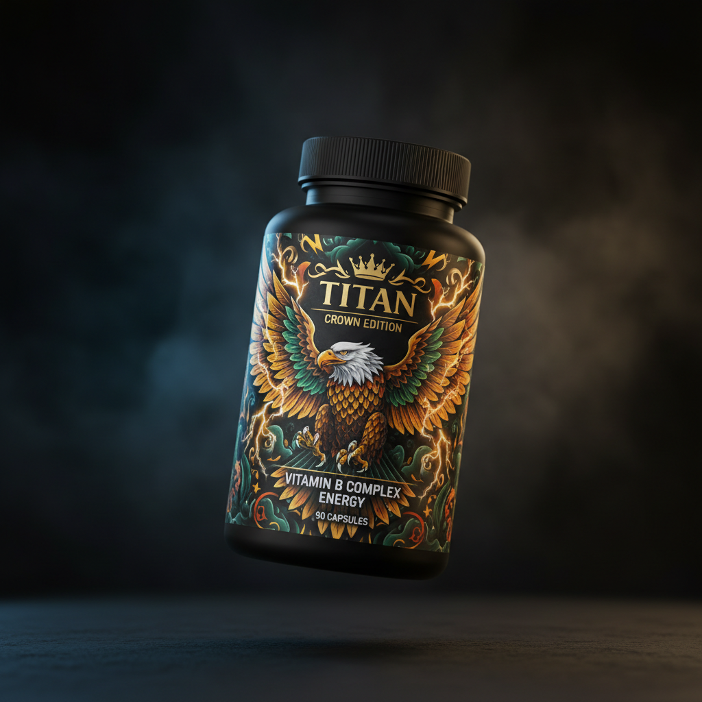 TITAN Vitamin B Complex Energy - All 8 B Vitamins 90 Capsules